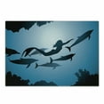 thumbnail image 1 of Underwater Cutting Board, Mermaid and Dolphins Underwater View Travel Diving Fin Sea Life, Decorative Tempered Glass Cutting and Serving Board, Small Size, Blue Black Petrol Blue, by Ambesonne, 1 of 1