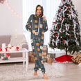 thumbnail image 7 of FORMRS Onesies Pajama for Adults Unisex Hoodie Winter Jumpsuit One Piece Sleepwear, Sizes S-2XL, Orange Checkered Pattern, 7 of 7