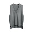 thumbnail image 3 of Ihhxva Knit Puffer Vest for Women V-Neck Sleeveless Sweater Solid Casual Layering Piece Office Everyday Wear, 3 of 6