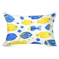thumbnail image 3 of Gold and Blue Fish Design 20x26" Standard Plush Pillow Case, Zippered Hypoallergenic Bed Pillowcase, 3 of 9