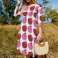 thumbnail image 4 of apple Flare Dress Square Neck Dress Elegant Female Fashion Printed Dress, 4 of 9