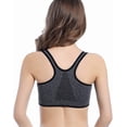 thumbnail image 3 of Women's Zip Front Sports Bra Wireless Racerback Yoga Bras Active Sport Bras, 3 of 4