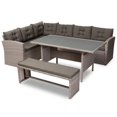 thumbnail image 1 of Baxton Studio Eneas 4 Piece Rattan Outdoor Patio Dining Set in Dark Gray, 1 of 3