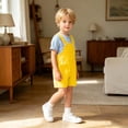 thumbnail image 5 of VeFlora Boys Overalls Summer Outfits Adjustable Strap Long Pants Casual Sleeveless Rompers Jumpsuits with Pockets(Yellow/8-9 Years), 5 of 6