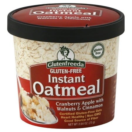 Glutenfreeda Gluten-Free Instant Oatmeal Cup, Cranberry Apple with Walnuts & Cinnamon, 2.64