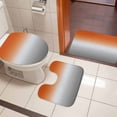 thumbnail image 4 of Burnt Orange Gray Ombre Bath Mat 3 Piece Bathroom Rug Set, Modern Gradient Abstract Art Non Slip Bath Rug Contour Mat and Toilet Lid Cover, Absorbent Shower Mats Soft Bath Rugs and Mats Sets, 4 of 8