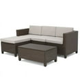 thumbnail image 2 of Noble House Puerta Outdoor L Shape Brown Wicker Sofa with Ceramic Grey Cushion, 2 of 31