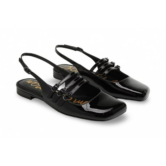 Sam Edelman Women's Ilona Slingback Flats Black Patent 8M