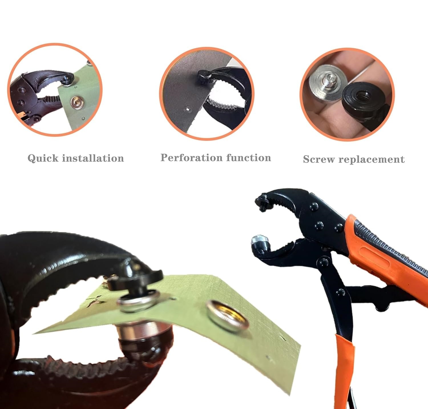 LQQBOX Snap Fasteners Tool,Adjustable Snap Setter Tool Includes 40 Sets Snap for Boat Cover Furniture Tent,15mm Metal Leather Snap Buttons Snap Kit Socket Canvas for DIY Craft,Clothing,Jeans,Wallets