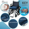 thumbnail image 3 of Thick Memory Foam & Gel Seat Cushion, 18"X16"X4" Large Chair Cushion for Wheelchair Mobility Scooters, with Non-Slip Bottom and Carry Handle (Blue), 3 of 10