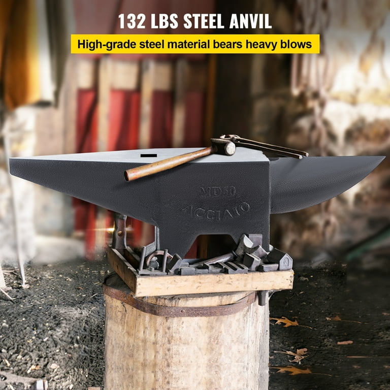 BENTISM Single Horn Cast Iron Anvil, 100 Lbs(45kg) with 10.4 x 5 in  Countertop and Stable Base- Ideal for Blacksmithing Workbench, Bending,  Shaping