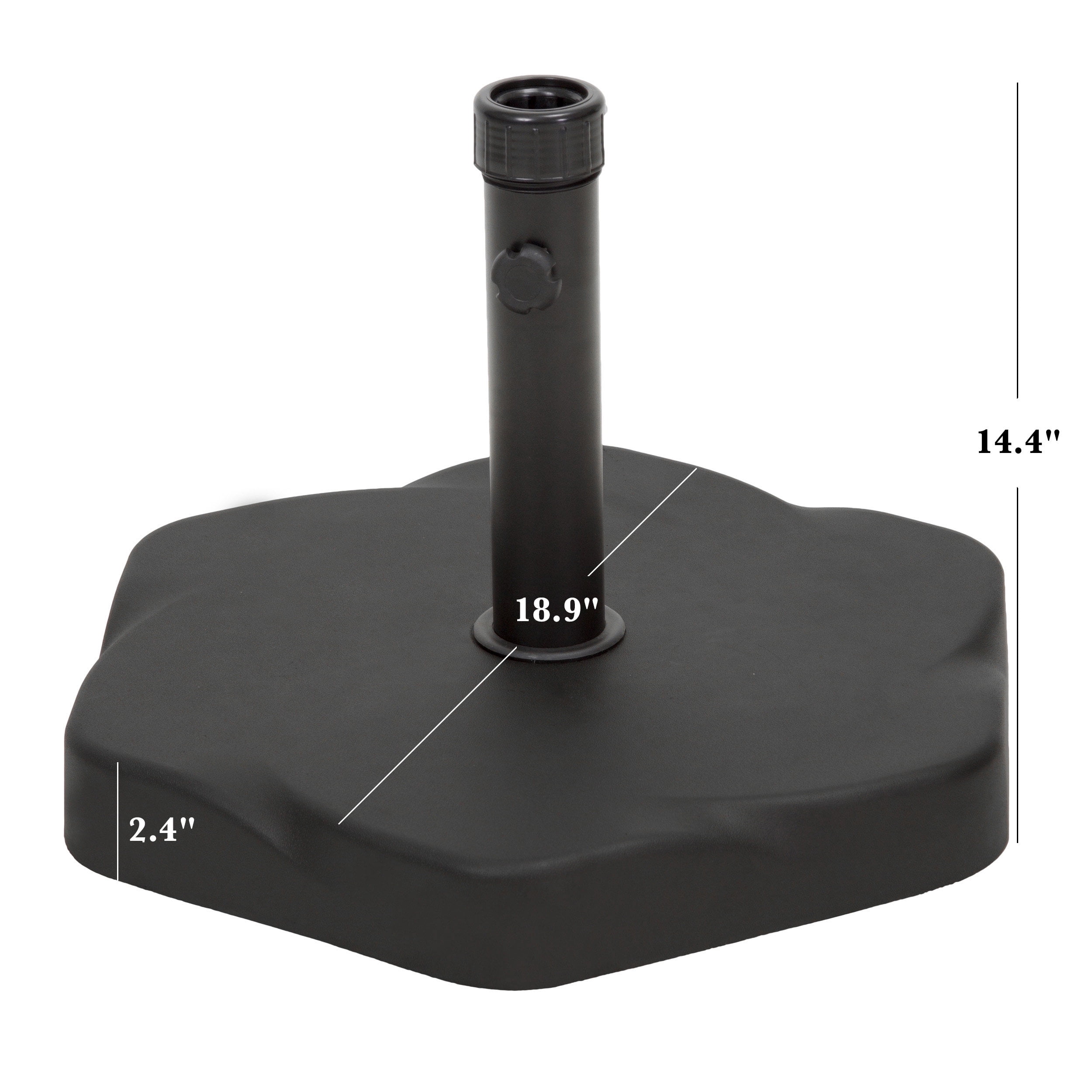 Salazar 66-pound Concrete and Steel Umbrella Base, Black
