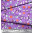 thumbnail image 3 of Soimoi Purple Cotton Jersey Fabric Leaves & Berries Fruits Decor Fabric Printed Yard 58 Inch Wide, 3 of 3