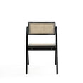 thumbnail image 3 of Manhattan Comfort Lambinet Folding Dining Chair, Black & Natural Cane (Set of 2), 3 of 3