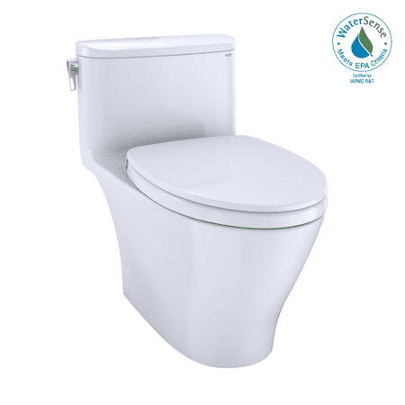 TOTO® Nexus® One-Piece Elongated 1.28 GPF Universal Height Toilet with CEFIONTECT® and SS124 SoftClose Seat, WASHLET®+ Ready, Cotton White - MS642124CEFG#01