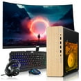 thumbnail image 1 of Restored HP Full Light Gaming PC Desktop Computer – AMD Pro A10-9700,GT 1030 Graphics,16GB RAM,1TB SSD,24 Inch Curved Monitor,RGB Keyboard with AI Copilot,Mouse,WiFi,RGB Headphone,Windows 11, 1 of 9