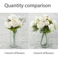 thumbnail image 3 of Silk Peony Bouquet Vintage Artificial Peonies Flower for Home Wedding Party Decor (pcs, White), 3 of 5