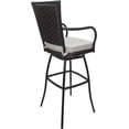 thumbnail image 2 of Outdoor or Indoor Extra Tall Bar Stool 34" - Elon Arms - White Fabric - Gray, 2 of 3