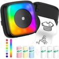 thumbnail image 1 of Mini impresora de pegatinas con 6 rollos de papel adhesivo, siete modos de iluminación de color para álbumes de recortes, viajes, notas, etiquetas y recordatorios. Compatible con iOS y Android., 1 of 5