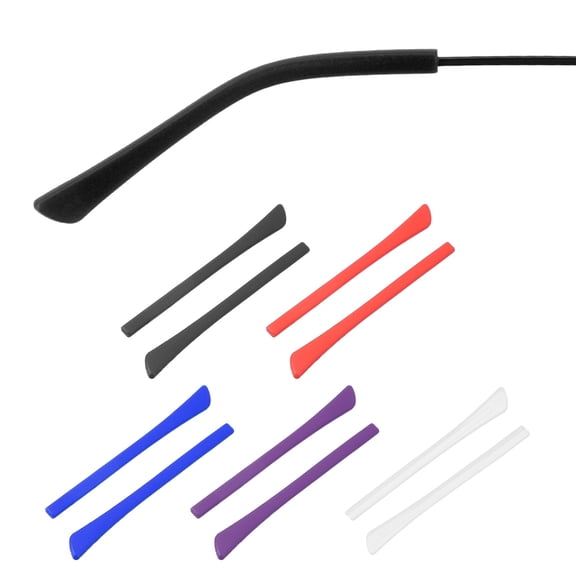 Uxcell 5 Pairs Eye Glass Replacement Temples, Silicone Anti-Slip Eyeglass End Tips Glasses Retainers Fits 1x2mm for Rectangle Thin Metal Eyeglass Sunglasses Temple, Multicolor