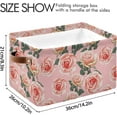 thumbnail image 3 of GZHJMY Floral Beautiful Pink Pastel Rose Storage Bin for Toy Storage Basket Dirty Clothes Sundries Office Home Closet Shelf Cube Box Waterproof Laundry Basket Collapsible Organizer, 3 of 7