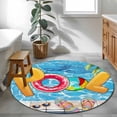 thumbnail image 4 of Round Area Rug 3ft,Summer Vacation Swimming Pool Washable Carpet Non-Slip Runner Accent Rugs Indoor Floor Mat for Bedroom Living Room Decor,Sunglasses Slippers Palm Tree, 4 of 9