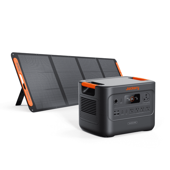 Jackery Home Power 3000 Portable Power Station with 200W Solar Panels, 3600W Output (Peak 7200W), 3072Wh LiFePO₄ Battery, Reliable Home Backup for Outages, RV, and Emergency Use