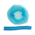 thumbnail image 2 of Disposable Bouffant Caps 100 Pack - 21 Inch Elastic Hair Nets for Food Service, Kitchen & Salon Use, Breathable Biue Head Covers, 2 of 9