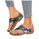 thumbnail image 3 of Bmisegm Ladies Summer Beach Flat Casual Colour Block Printed Clip Toe Large Size Slope Heel Sandals Sandals Women Summer Black 7.5, 3 of 9