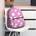 thumbnail image 5 of Honeii Purple And White Polka Dot Print School Backpack,Casual Lightweight Travel Rucksack Daypack,Backpacks for College High, 5 of 6