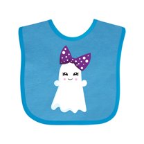 Inktastic Halloween, Ghost, Ribbon, Bow, Trick or Treat, Boo Girls Baby Bib