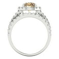 thumbnail image 4 of 1.92 ct Brilliant Round Cut Yellow Moissanite 18K White Gold Halo Solitaire with Accents Engagement Bridal Wedding Ring Band Set size 4.75, 4 of 7