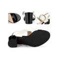 thumbnail image 2 of BLISSFUL STEP Slingback Block High Heel Sandals for Women Black 6, 2 of 7