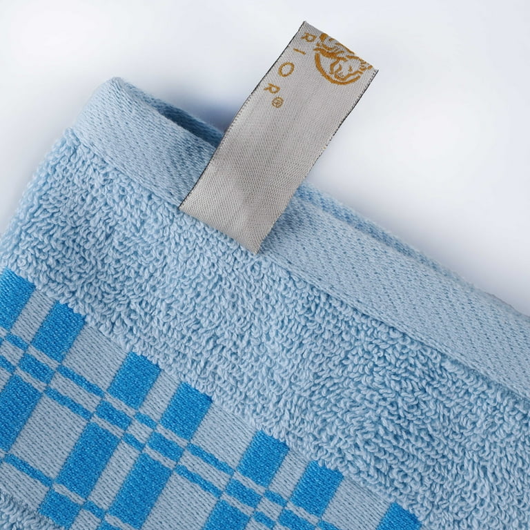 8pc Cotton Bath Towel Set Light Blue