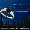 thumbnail image 2 of Gem Stone King 10K Yellow Gold Black Onyx and White Moissanite Engagement Ring for Women | 2.06 Cttw | Oval 8X6MM | Gemstone December Birthstone | Size 7, 2 of 7