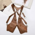thumbnail image 2 of Sling Bag Anti-Theft Harness Bag Medieval Steampunk Style Wallet Smooth Faux Leather Adjustable Strap Rivet Decor Underarm Double Shoulder Bag, 2 of 8