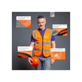 thumbnail image 2 of High Visibility Reflective Safety Vest with Front Zippered Pockets - Meets ANSI/ISEA Standards (Orange Color - Size: L), 2 of 5