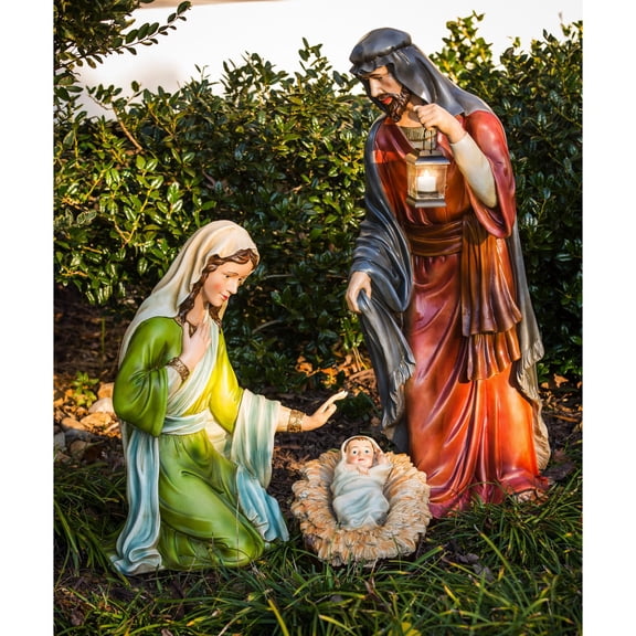 Evergreen 3-Piece Mary, Joseph and Baby Jesus Nativity Outdoor Safe Garden Set