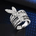 thumbnail image 6 of Womens Dragonfly Ring Diamond Inlaid Gold Plated Fashion Jewelry Elegant Unique Statement Gift For Her Durable, 6 of 6