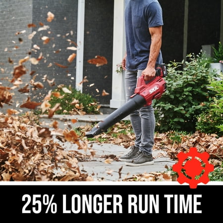 Skil - PWR CORE 20 Brushless 20V 400 CFM Leaf Blower with 4.0Ah Battery and Charger - Red/black