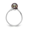 thumbnail image 2 of 14K White Gold Ring Band Pearl Freshwater Black 7mm FW Cultured, Size 6, 2 of 5