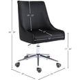 thumbnail image 3 of Meridian Furniture Karina Swivel Adjustable Black Velvet and Chrome Office Chair, 3 of 12
