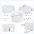 thumbnail image 3 of HAHDAXIA HVJCEZ Sacs Banane pour Femmes Hommes, Sac de Taille Mode Mini Bandoulière Ajustable pour Course, Randonnée et Voyage, Blanc, 8 Pouces X 5 Pouces X 2 Pouces, 3 of 6