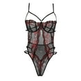 thumbnail image 4 of Liquidation 2025 Lingerie Femmes Mode Justaucorps Lingerie Jeu de Rôle Lingerie Aguichant Costumes Femmes Carreaux Rouges Lingerie en Dentelle Offres de Liquidation Articles Surstock Liquidation, 4 of 6