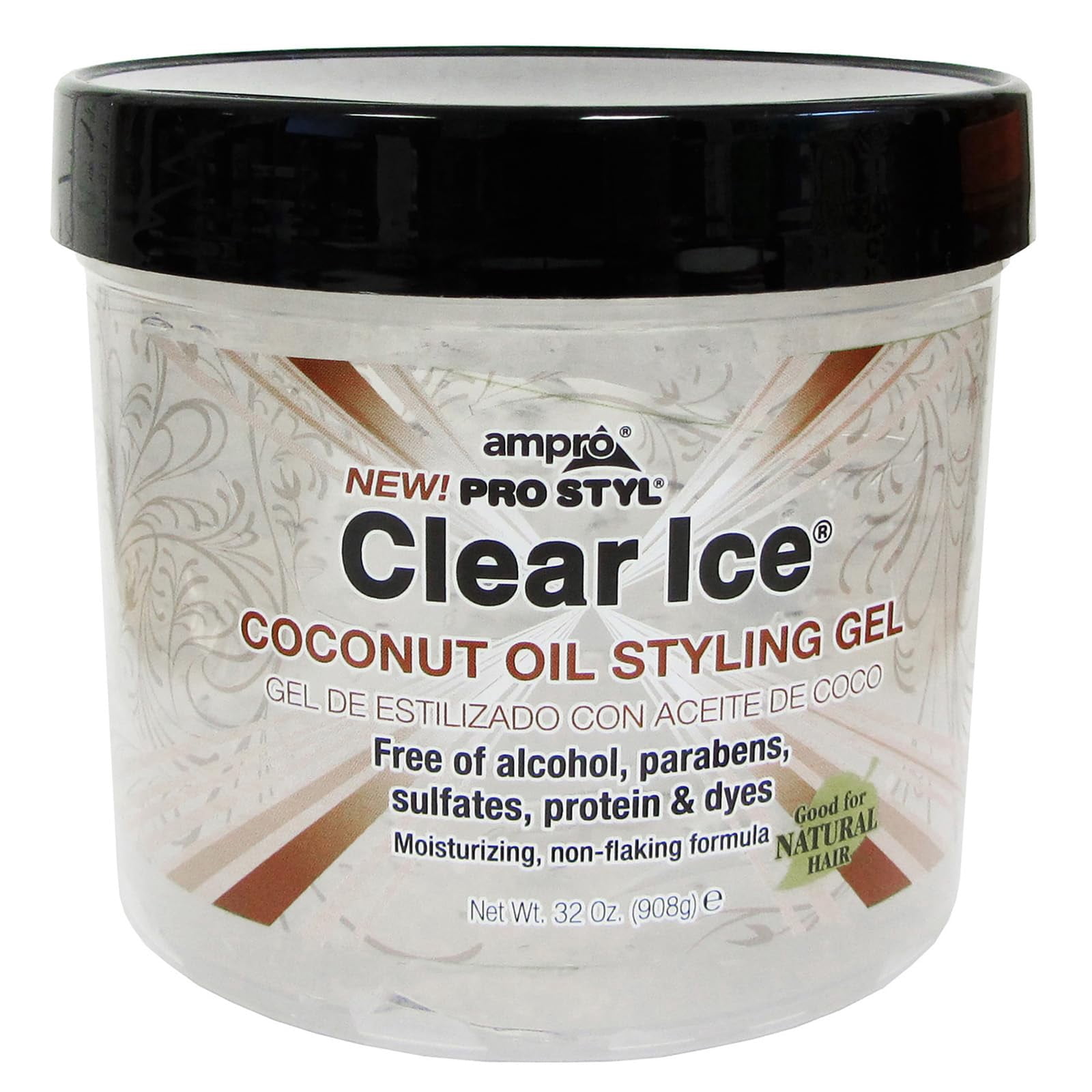 Ampro Pro Style Gel Coiffant à la Noix de Coco - Hydrate et Revitalise Vos Brins - Ne s'Effrite Pas, Sans Alcool, Formule Végane - Tenue Flexible et Tactile pour Tous les Types de Cheveux - 907 g