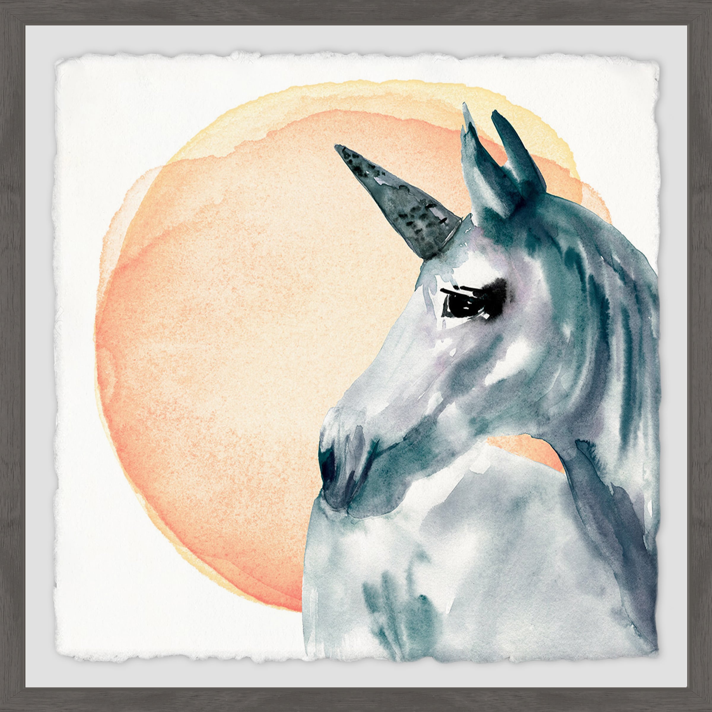 Unicorn Sunrise Framed Painting Print