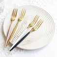 thumbnail image 3 of yingyy Fruit Fork Snack Cake Candy Mirror Surface Tableware Kitchen Gadgets Solid Toothpicks Party Accessories Gold White gold, 3 of 6