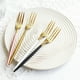 thumbnail image 3 of Naiovety Tenedor de fruta, pastel de aperitivos, superficie de espejo de caramelo, vajilla, utensilios de cocina, palillos de sólidos, cubiertos, Mostrada Oro negro Naiovety HA079213-04, 3 of 6