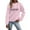 Pink, variant on Atogsazn Womens Hoodies Casual Long Sleeve Letter Printed Hooded Sweatshirt Fall Loose Pullover Tops Clothing Khaki XXXL Fashion