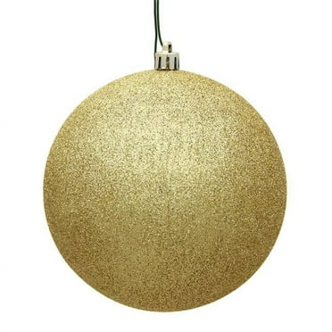 10 in. Gold Glitter Drilled Cap Christmas Ornament Ball - Gold - 10 in.